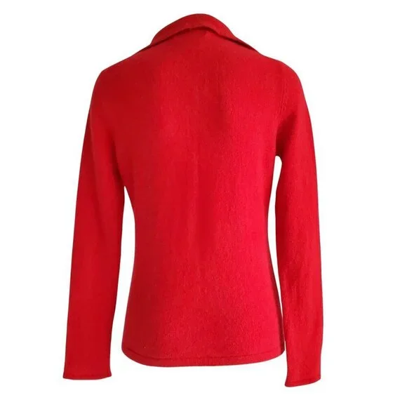 Peck & Peck Cashmere 100% 2 Ply Red Polo Neck Size M - Picture 2 of 10